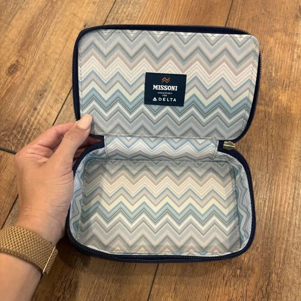 Missoni Exclusive Delta One Travel Case Pouch Blue Wave Zipper Limited Edition